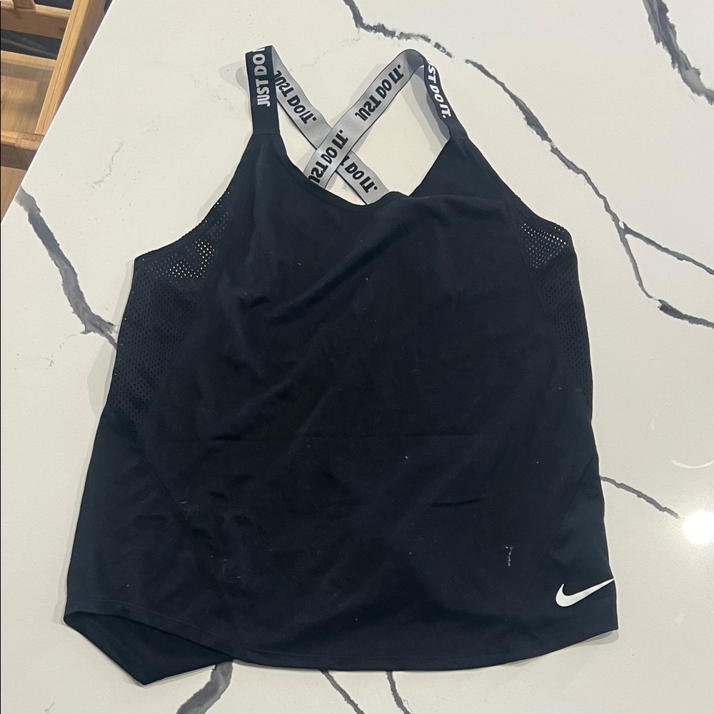 Nike Black Athletic Tank with Logo Straps